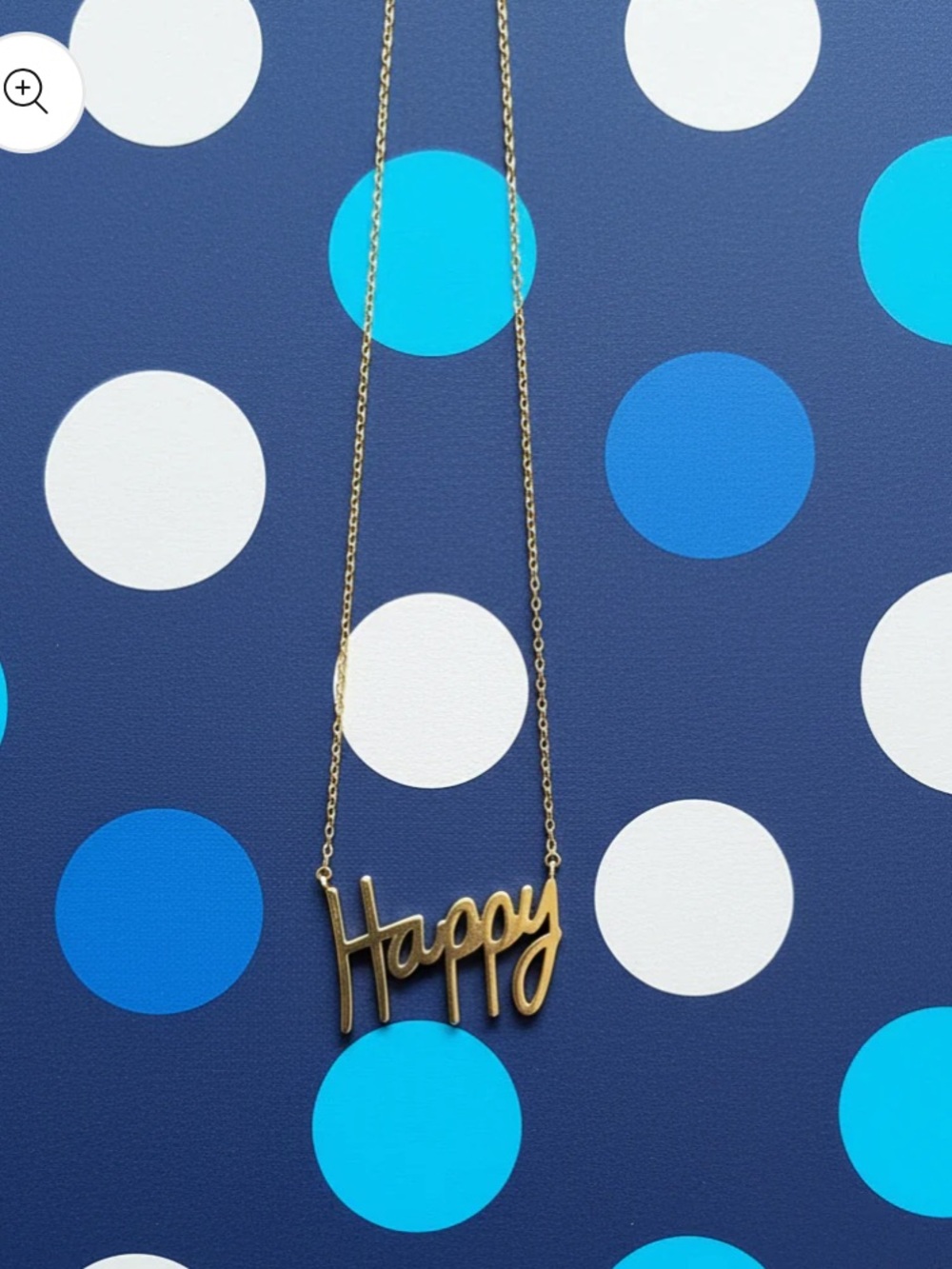 "Happy" 18K Gold Dipped Pendant Necklace in Gold